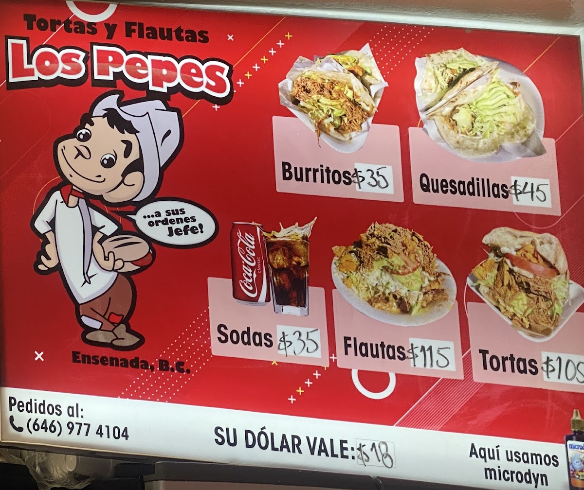 Tortas y Flautas Los Pepes Menu - Image 1